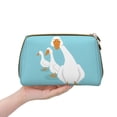thumbnail image 4 of Picia Three White Geese Print Leather Makeup Bag Make Up Bag Travel Toiletry Bag for Her Girlfriend Teacher Teen Girl Gifts, 4 of 8