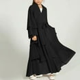 thumbnail image 2 of AINIYS Women Mid Length Lapel Collar Button Closure Windproof Water Resistant Stylish Trench Coat For Commute Outdoor Daily Black 13-14 Years, 2 of 8