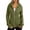 Army Green, variant on Solid Color Women Jacket with Hood Women's Plush-lined Hoodie Jacket with Zipper Closure Pockets Elastic Cuffs Solid Color Coat Women Hoodie Jacket