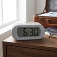 thumbnail image 2 of REGALWOVEN Oval Digital Alarm Clock for Bedroom, Alarms with Big Numbers Display, Adjustable Alarm Snooze Gray, 2 of 7