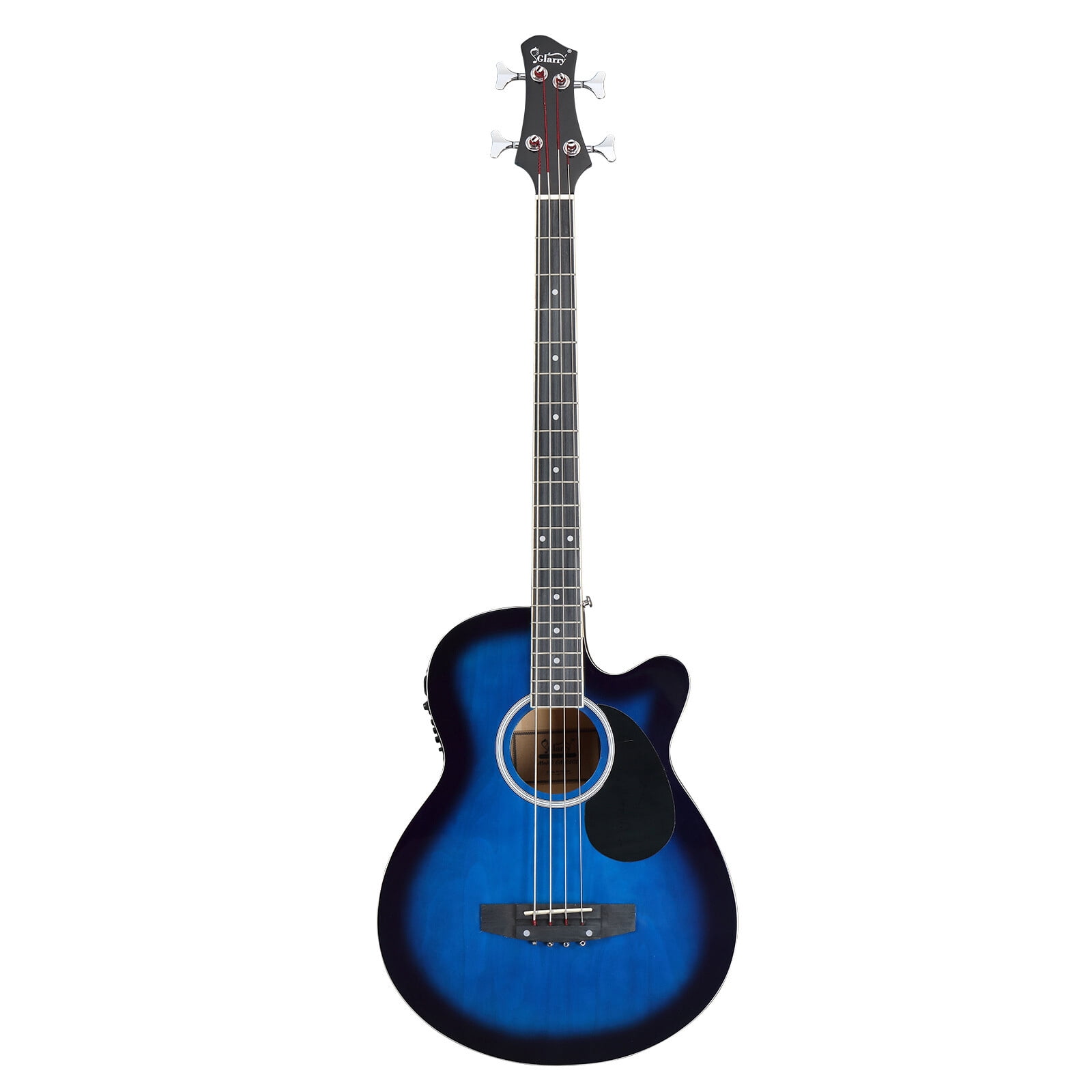 FASCK Electric Bass Guitar Beginner Kit, Cutaway 4 Strings Electric Acoustic Bass Guitar with Bag, Basswood Bass Guitarra,Wood Color
