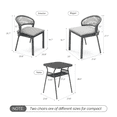 thumbnail image 4 of Ktaxon 3pc Bistro Set 22in Stackable Wicker Chairs&Table with Storage Patio Black, 4 of 9