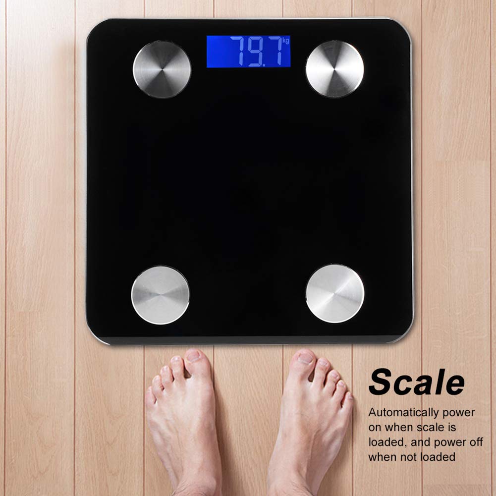 PUCACHI Smart Weight Scale, FSA HSA Compliant, BMI Weighing Bluetooth Body Fat Scale, Body Composition Monitoring Health Analyzer (Black)