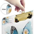 thumbnail image 4 of FMSHPON Blue Butterfly Blossom Clipboard Hardboard Wood Nursing Clip Board and Pull for Standard A4 Letter 13x9 inches, 4 of 7