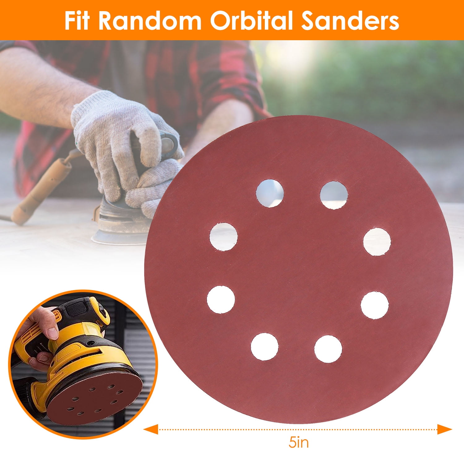 120Pcs 8 Hole Sander Replacement Pads iMounTEK Random Orbital Sander Pads Sanding Discs 5 in 2000Grit