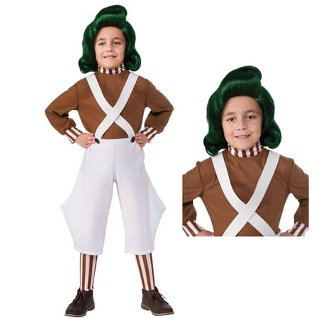 Willy Wonka Oompa Loompa Costume Bundle Set Child - Large