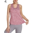 thumbnail image 3 of PULLIMORE Womens Workout Tank Tops Sleeveless Racerback Yoga Tops Running Fitness Athletic Shirts (M, Pink), 3 of 7