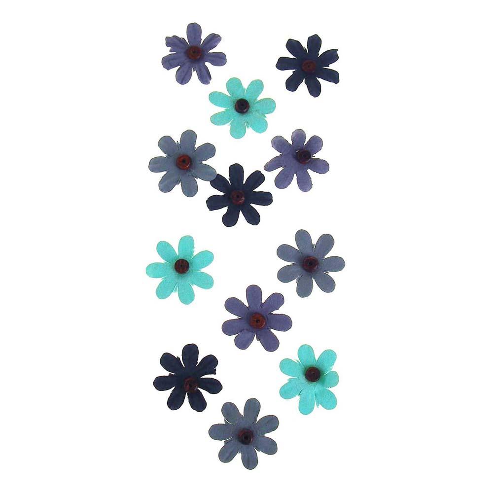 Self Adhesive Assorted Paper Flowers 3D, 1Inch, 12Count, Paradise