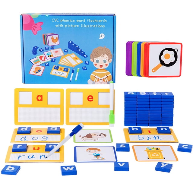 ICQOVD Letter Spelling Card Game Word Matching Learning Cards