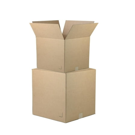 The Boxery Single Wall Kraft Corrugated Universal Moving Boxes 18x12x12”, 100 Count