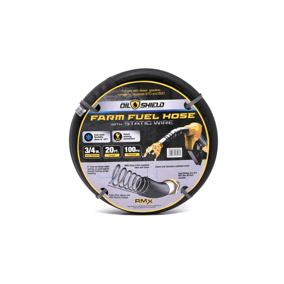 OilShield 3/4" Fuel Transfer Hose w/ MNPT Fittings - 20 Feet