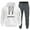 White, variant on Men's Autumn Winter Hooded Sweatshirt Pants Set Casual Two Piece Outfit Comfortable Streetwear Jogger Suit for Daily Wear