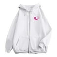 thumbnail image 6 of ZSQDM Women's Hoodies Sweatshirts Sleeveless Hoodie Women Breast Cancer Awareness Hoodies for Women Ribbon Graphic Full Zip Up Sweatshirt Oversized Fleece Jackets Clothes Polyester (S), 6 of 7
