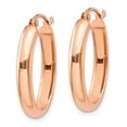 thumbnail image 2 of Real 14kt Rose Gold Polished Half-Round Oval Hoop Earrings; for Adults and Teens; for Women and Men, 2 of 4