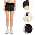 thumbnail image 4 of Hukapapa Pantalones cortos deportivos para mujer Pantalones cortos para correr de secado rápido Forro de tela de malla Pantalones cortos de entrenamiento de tenis de cintura alta Bolsillo con, 4 of 5