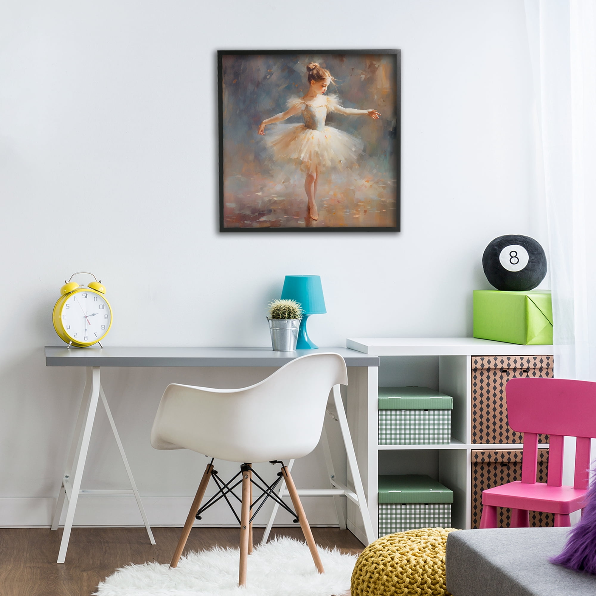 Stupell Industries Ballerina In White Tutu Black Framed Giclee Art, design by Creative Studio