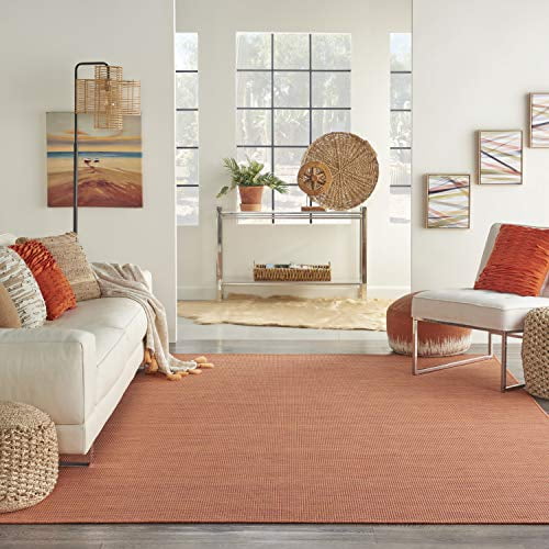 Nourison Positano Tissage Plat Intérieur/extérieur Terre Cuite Tapis 7 Pieds x 10 Pieds, 7 Pieds x 10 Pieds