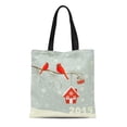thumbnail image 1 of JSDART Sac Fourre-Tout en Toile Bleu Mignon Rouge Cardinal Oiseau Niche sur Branche Sac d'Épicerie Réutilisable Sac à Main, 1 of 1