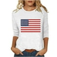thumbnail image 2 of Gamivast Womens Clothes Clearance 4Th of July Shirts Women 3/4 Length Sleeve Crew Neck Tunic Tops Flag Shirt 2025 Independence Day Gift White XXXL My Orders Placed Recently by Me,the Past Month, 2 of 5