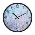 thumbnail image 2 of Voice Activated Clock with Glow Light 12 Inch Large Silent Wall Clock Battery Operated for Home Decor Pastel Blue Wildflowers, 2 of 8