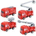 thumbnail image 2 of 4pcs modelos de camiones de lucha contra incendios adornados adornos de adornos para automóvil para fiesta para fiesta, 2 of 5
