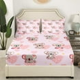thumbnail image 6 of Zoo Koala Bed Sheets Set for Kids Boys Girls,Cartoon Koala Sheet Set Queen,Cute Zoo Animal Sheets,Girly Love Heart Flat Fitted Sheet with 2 Pillowcases for Bedroom, 6 of 6