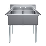 18″ x 18″ x 12″ Two Compartment Stainless Steel Commercial Kitchen Prep & Utility Sink | NSF