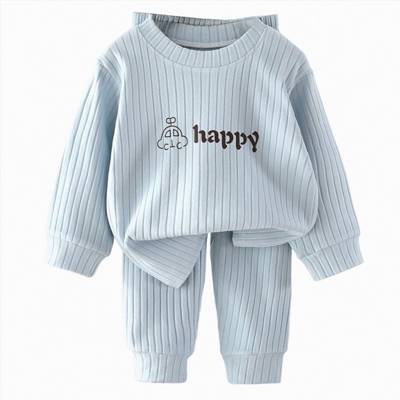 TOWED22 Toddler Baby Boy Fall Clothes Waffle Contrast Color Sweatshirt Pants Sets Infant Winter Outfits 6 12 18 24 Months 3T 4T 5T 6T Size:8-9 Y,Color:Light Blue