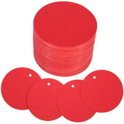 KAKA SENLIN Red 100 Kraft Gift Tags Labels with String ( Round Shape )