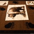 thumbnail image 4 of Brown Bear Wildlife Nature Paw Prints Fishing Rod Area Rug (3' 9" x 5' 1"), 4 of 7