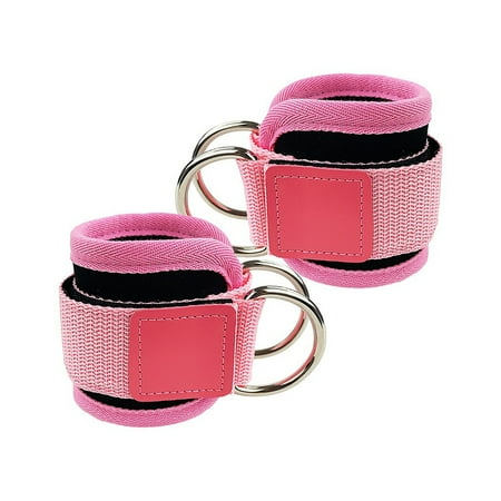 

TureClos 1 Pair Fitness Ankles Strap Locking Joint Protector Exercise Support Gym Training Crunch Professional Beginner Attachments Pink Regular
