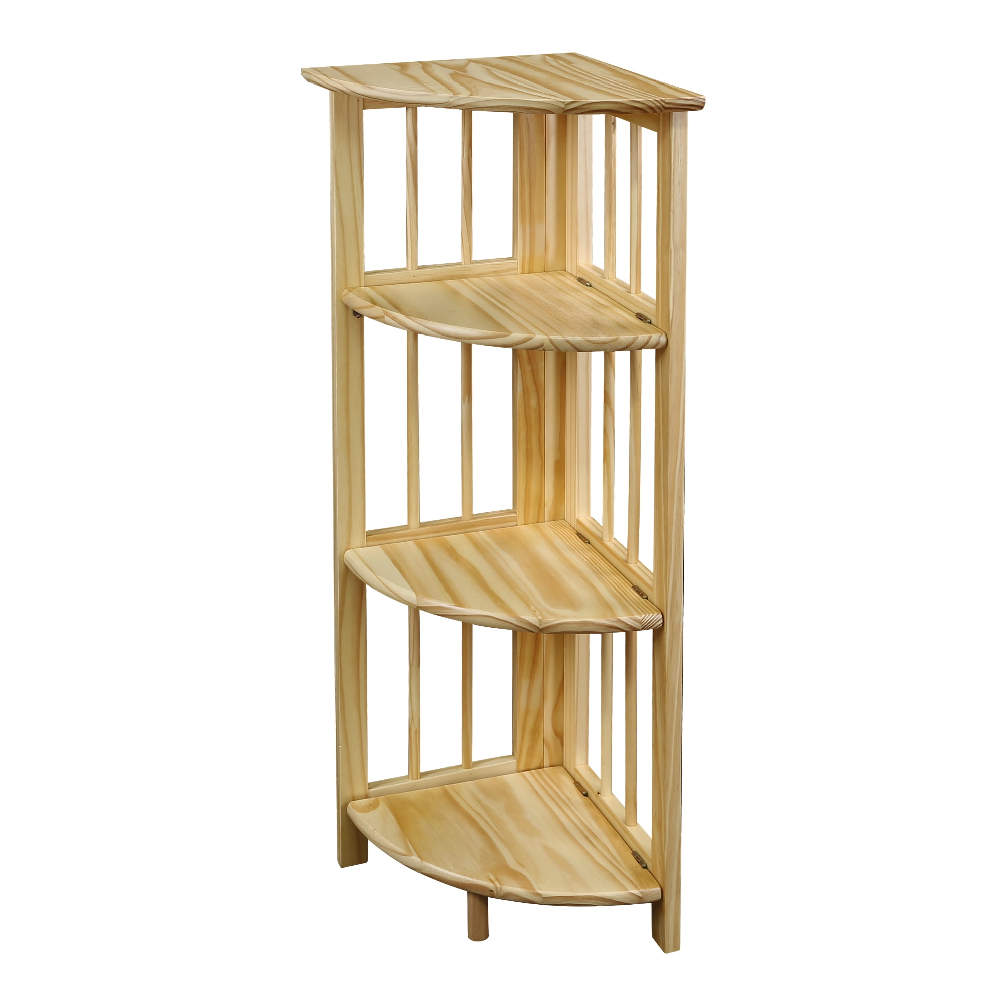 casual home 4-shelf folding corner bookcase