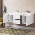 thumbnail image 5 of 60" Wall - Mounted Double Sink Bathroom Vanity | All - in - One Package for Quick Installation | Reinforced Acrylic and Quartz Countertop | Keeps Bathroom Tidy with Minimal Effort, 5 of 5