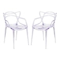 thumbnail image 2 of Maklaine 18 inches Mid-Century Plastic Dining Chairs in White (Set of 4), 2 of 6