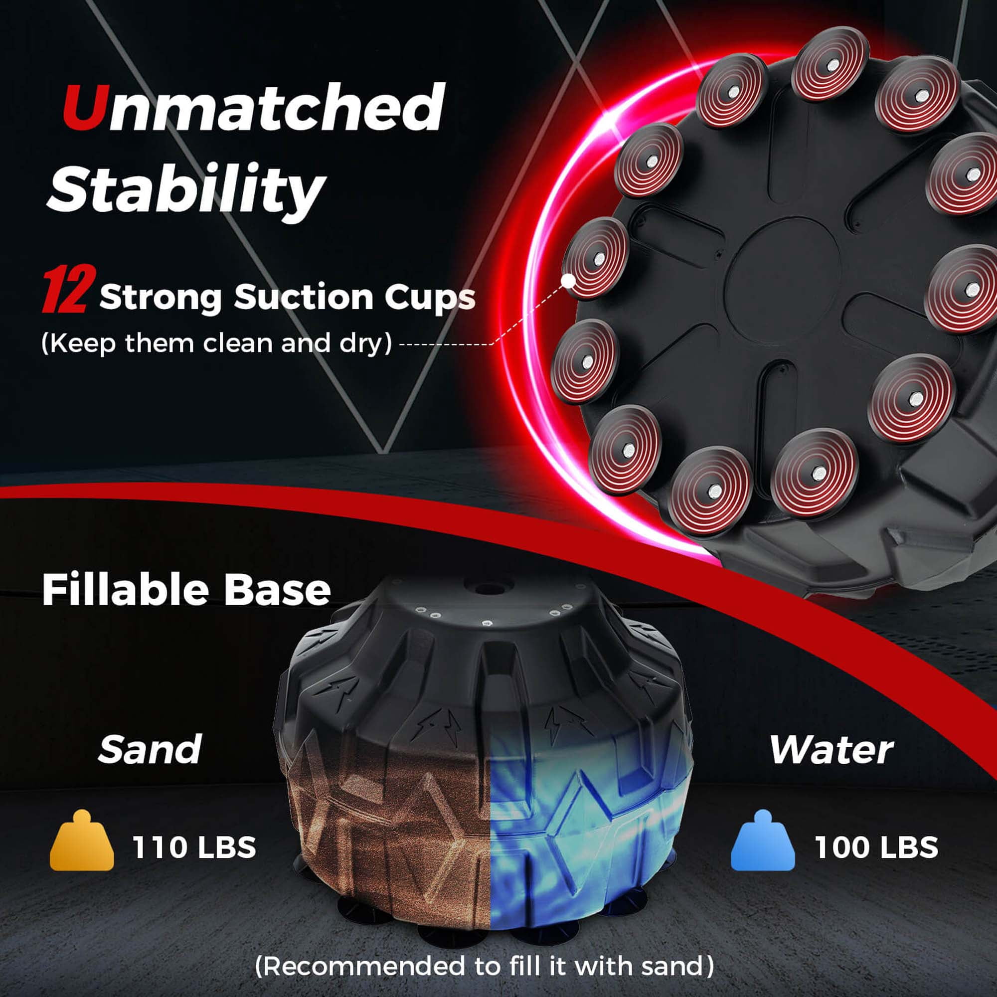 Costway 70" Freestanding Punching Bag with Fillable Base 12 Suction Cups & Shock Absorbers