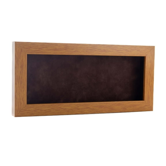 10x20 Shadow Box Frame Light Brown Wood | With a 3/4" Usable Display Depth | Includes a Brown Real