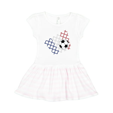 

Inktastic Soccer Ball Net with French Flag Colors Gift Toddler Girl Dress