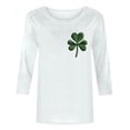 thumbnail image 4 of LIaqionyy St Patrick's Day Women Shamrock Graphic T-Shirt 3/4 Sleeve Crewneck Loose Casual Festival Tops, 4 of 4