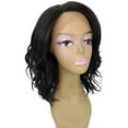 thumbnail image 2 of LUXLUXE Rayana Wavy 15 Inch Long 4X4 Hand-Tied Lace Front Wig, Heat Resistant Fiber,Natural Black, 2 of 7