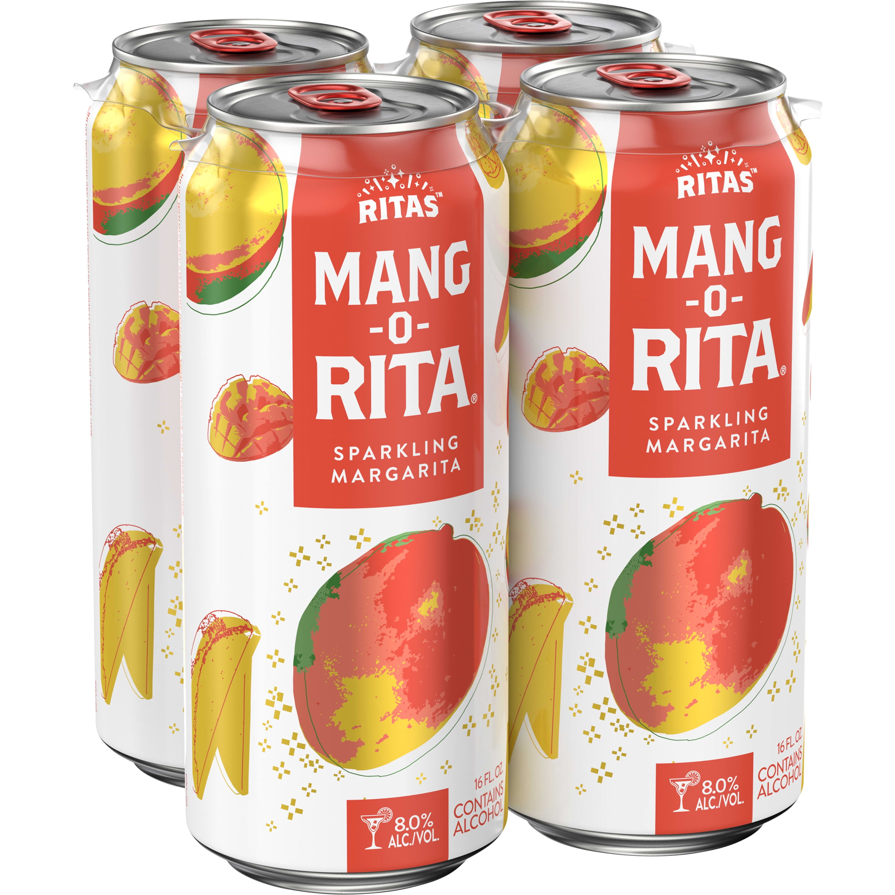Ritas MangORita Sparkling Margarita, 4 Pack 16 fl. oz. Cans, 8 ABV