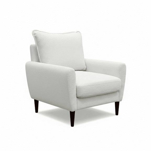 JIOABL Modern Accent Chair, Plush Lounge Armchair with Sturdy Wood Legs for Living Room & Bedroom, Beige