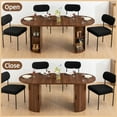 thumbnail image 5 of Hommpa 71" Dining Table for 6,Modern Oval Kitchen Table With Storage Cabinet,Long Dining Room Tables With Wood Strip Base for Kitchen Dining Room Living Room,Walnut, 5 of 14