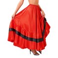 thumbnail image 4 of TiaoBug Womens Girls Layered Ruffles Skirt Belly Dance Spain Flamenco Gypsy Bull Dance Performance Type C 360 Degree One Size, 4 of 7
