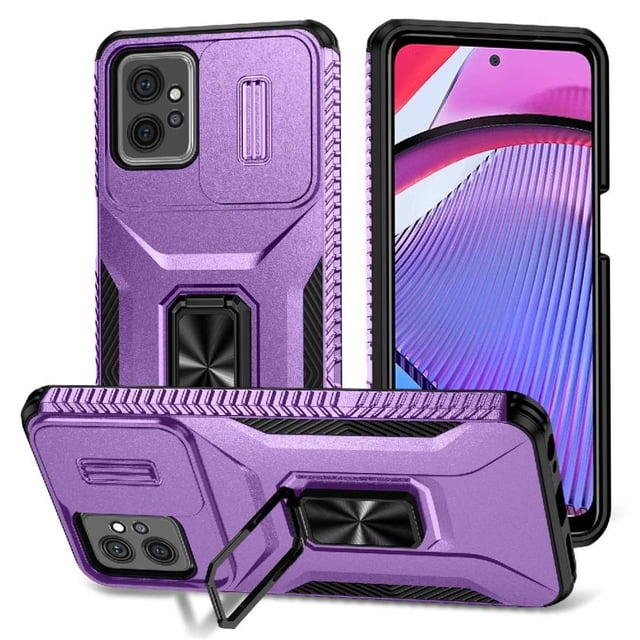 Funda para GANGXUN Motorola Moto G Power 2023 - Soporte metálico, Función magnética, Morado