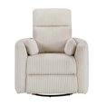 thumbnail image 4 of Pemberly Row Corduroy Swivel Glider Reclining Chair in Beige, 4 of 17