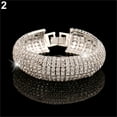 thumbnail image 4 of Anvazise Women Roman Style Rhinestone Wide Bangle Bracelet Jewelry Gift for Wedding Party Banquet Silver, 4 of 12
