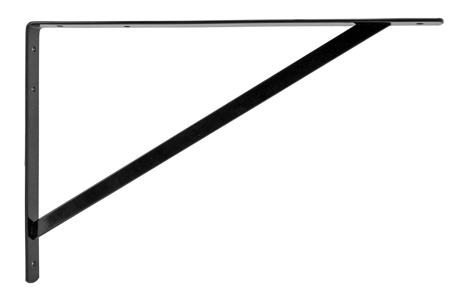 13" x 20" Black Shelf L Bracket with Strut