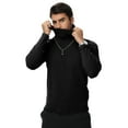 thumbnail image 5 of Tyhengta Men's Turtleneck Sweaters Long Sleeve Pullover Sweaters Mock Neck Knitted T-Shirt Basic Slim Fit Tee Tops Black S, 5 of 10