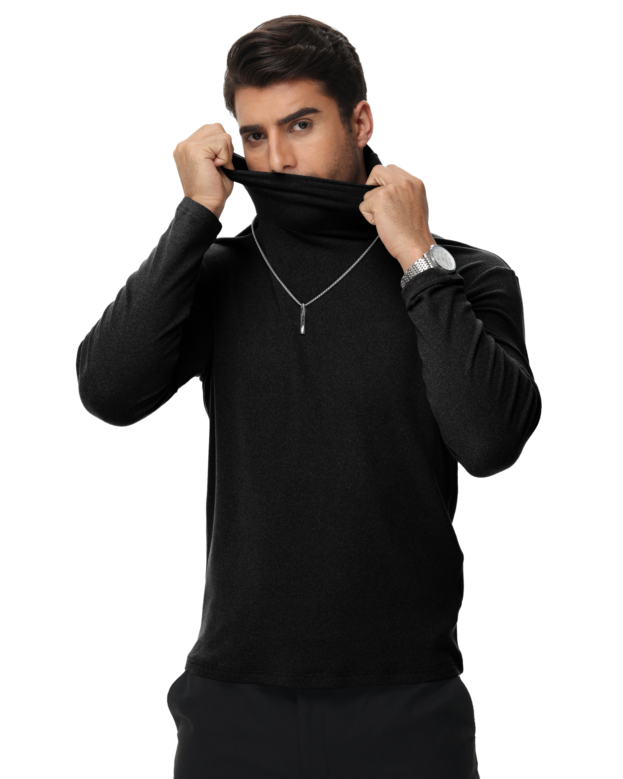 Tyhengta Men's Turtleneck Pullover Sweater, Long Sleeve photo 5