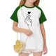 thumbnail image 5 of Blusas y camisas de manga corta con cuello redondo para niños y niñas, blusa de manga corta con estampado de cuello redondo, 5 of 7